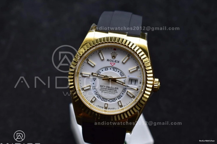 Weight) YG on Best Sky-Dweller 336238 Oysterflex Strap Functional (Gain Dial 1100 1:1 Edition ZF White A23J 0902